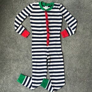 Mini Boden Boys' Navy Striped Cozy Sleep All-In-One Pajamas